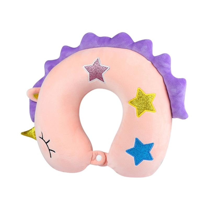 Soft and Comfortable Animal Pattern Neck Support Pillow for Kids Adults Travel