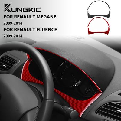 Dla Renault Fluence Megane RS 2009 2010 2011 2012 2013 2014 2015 Prawdziwa Miękka Naklejka z Włókna Węglowego LHD RHD Pasek Deski Rozdzielczej Samochodu