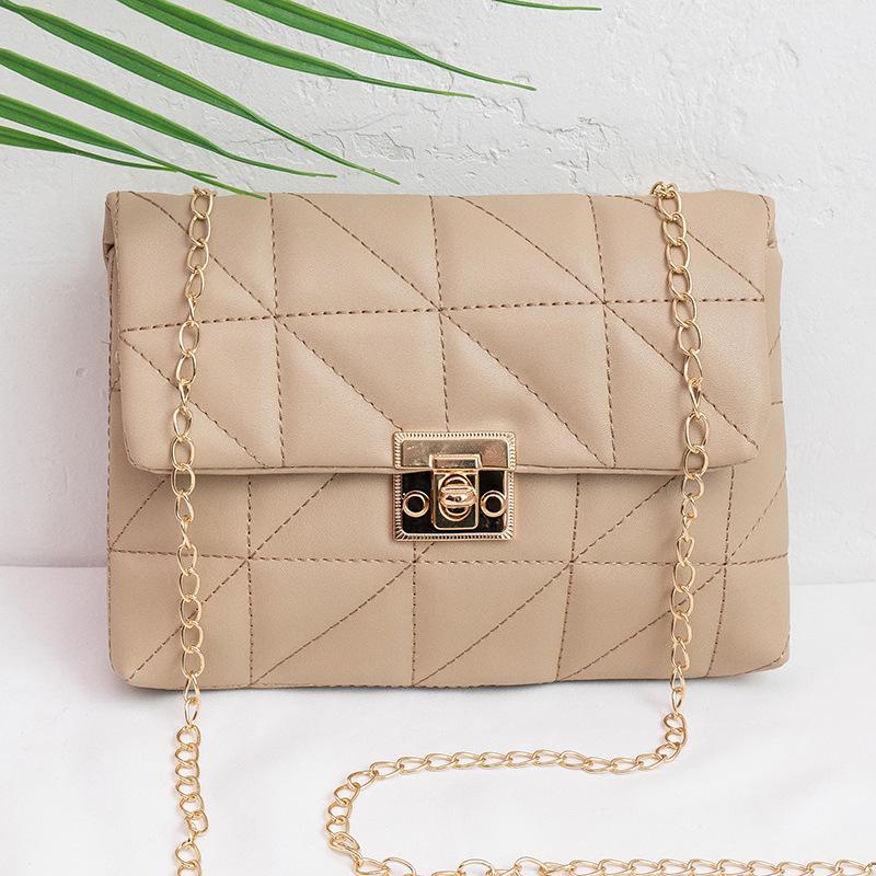 Spring 2025 Women's Simple Square Embroidery Chain Crossbody Handbag