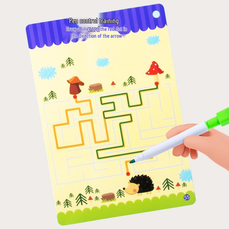 Kids' Educational Learning Pen Control Book: Reusable Kindergarten Practice for Basic Writing Skills