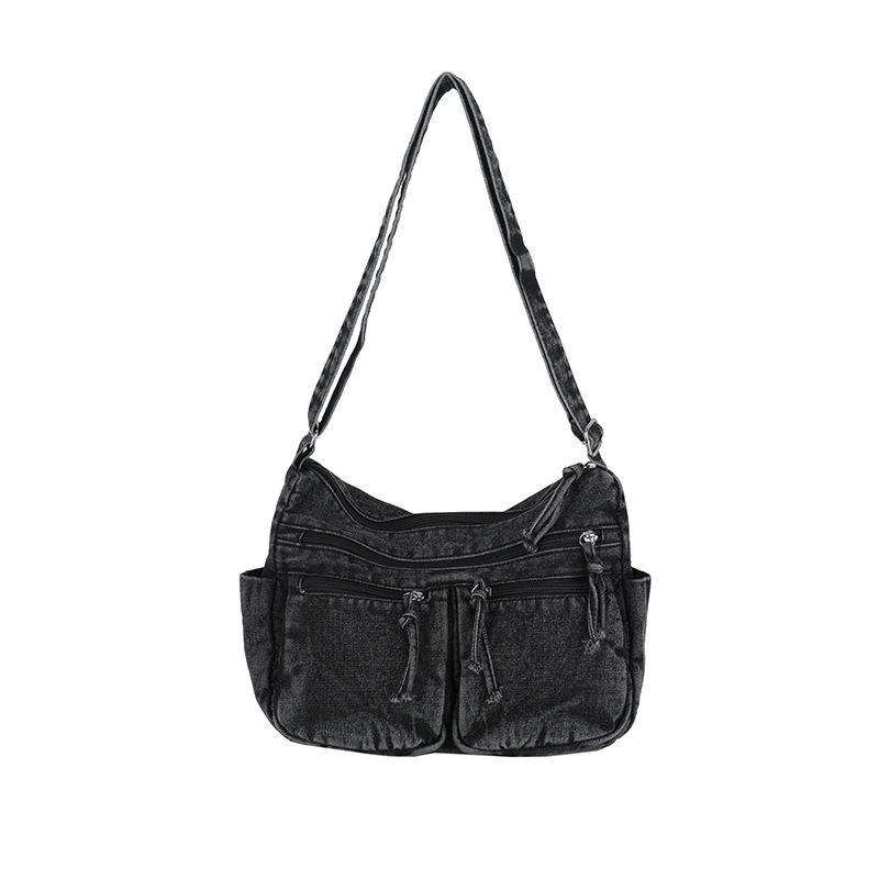 Denim Bag Women's Large Capacity Shoulder Bag Multi-Pocket Commuter Crossbody Bag