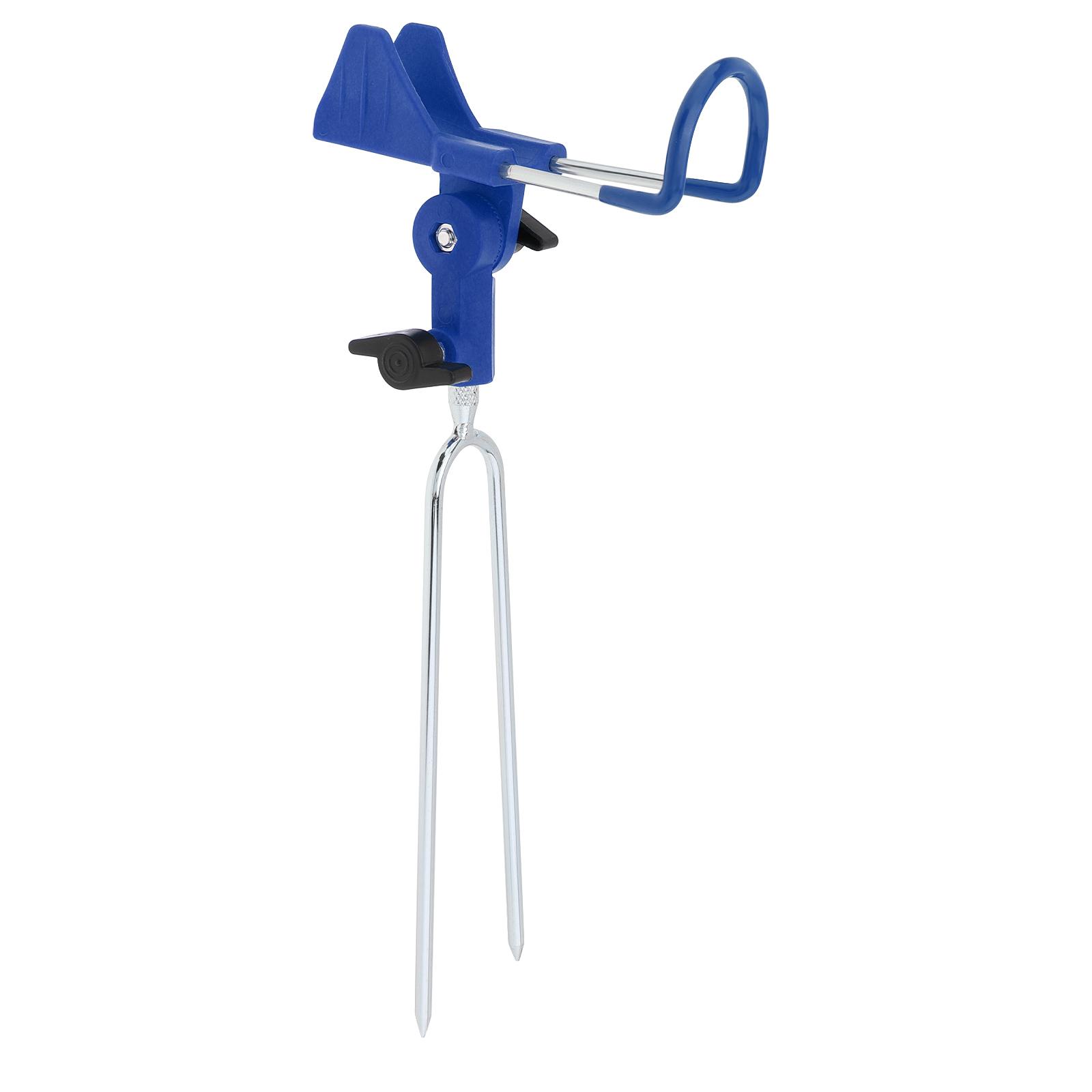 

Держатель для удочки из алюминиевого сплава для береговой рыбалки с подставкой для земли со светящимся нескользящим ковриком, регулируемая на 360 градусов складная подставка для удочки синий