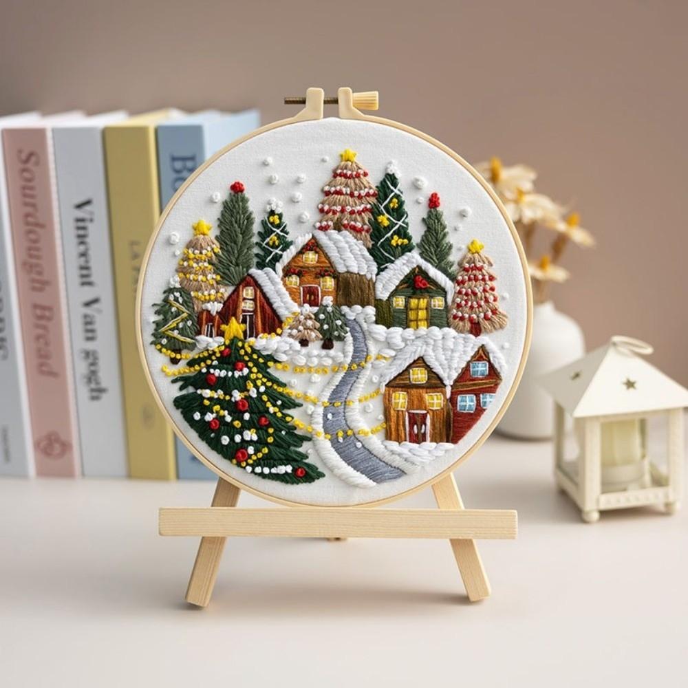Ball Bell Cross Stitch Set Santa Claus DIY Embroidery Kit Xmas Embroidery Craft Set Adults
