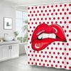 Girl Modern Red Lip Waterproof Shower Curtain, Popular Art Sexy Lip Bathroom Decoration Shower Curtain,With 12 Plastic Hooks