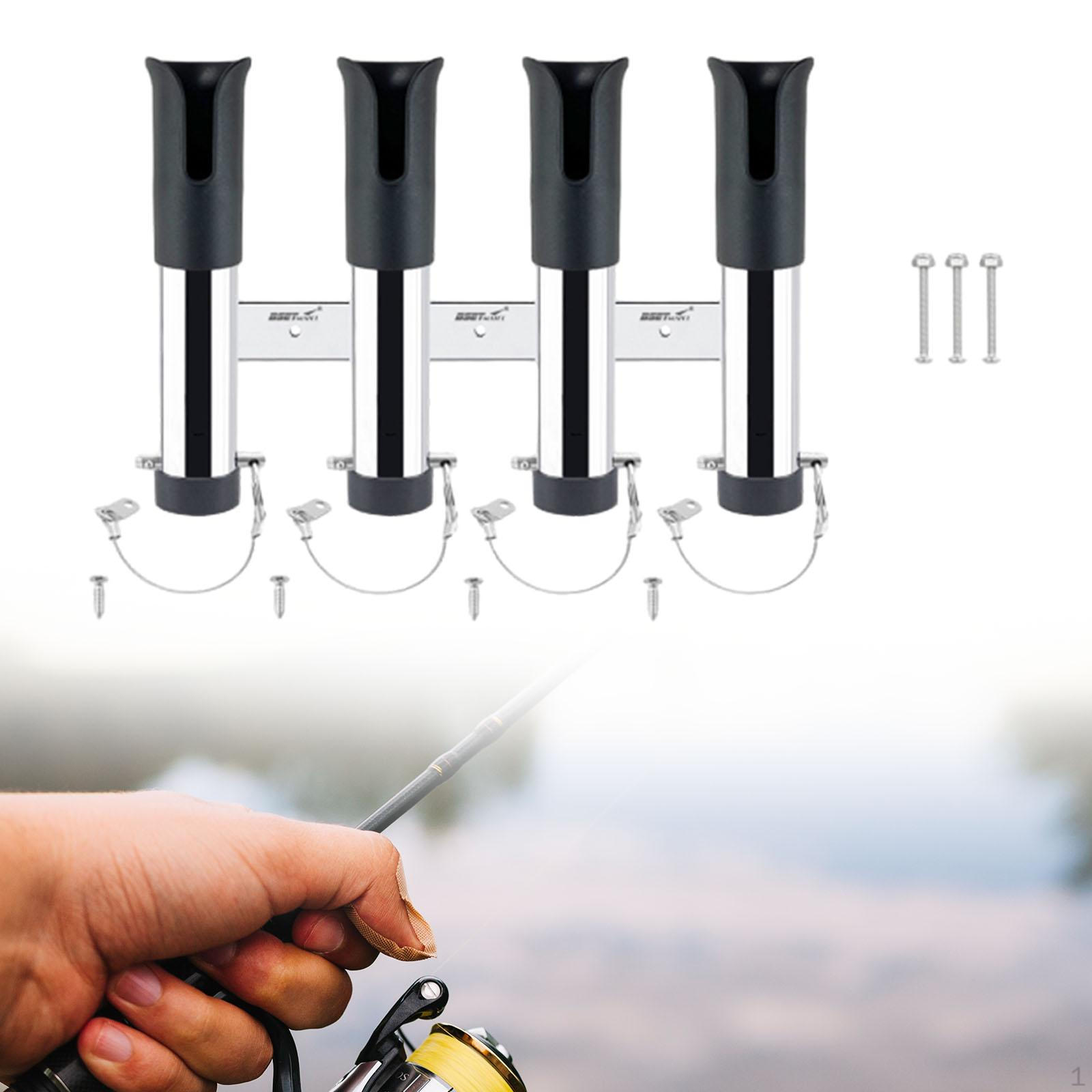 

Держатель удочки, 4 соединенные трубки, вертикальная боковая стойка для аксессуаров, подставка для удочки чёрный