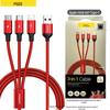 PISEN 3-in-1 Braided Aluminum Alloy Data Cable for Apple/Android/Type-C Devices