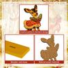4pcs Vintage Christmas Decorations Table Wooden Centerpieces Christmas Theme Retro Sika Deer Table Decorations Tiered Tray Decor for Winter Holiday