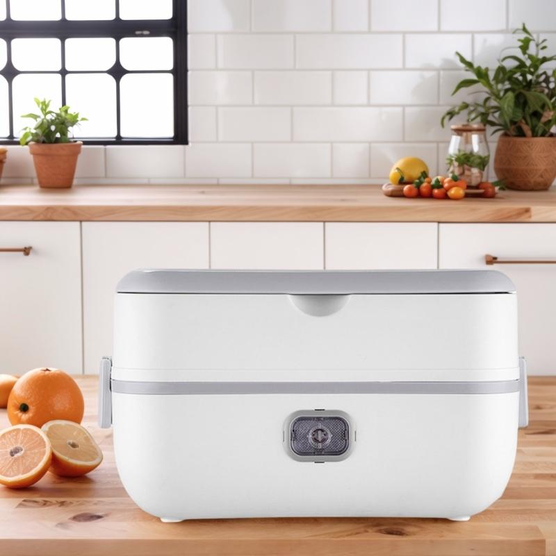 Electric Lunch Box Double Layer Insulated Food Heater for Dormitory Kitchen Office Travel Food Storage Container