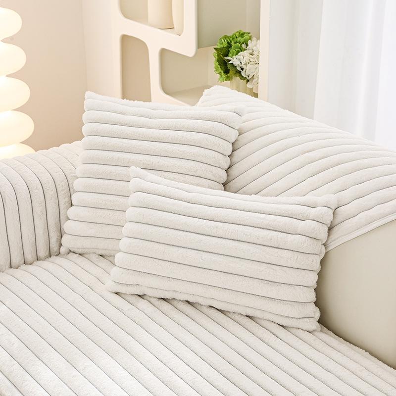 Winter Luxury Rabbit Plush Sofa Cushion - Non-slip, Thickened Cover in Simple French Style