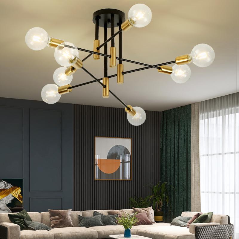 Nordic Minimalist Chandelier: Modern Wrought Iron for Living Room, Bedroom, Dining, or Restaurant.