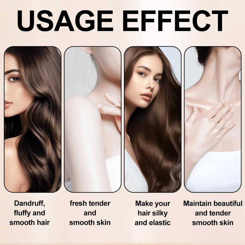 Kroppstvätt/schampo/balsam/bodylotion med rispuré rengör och återfuktar och avlägsnar djupt smuts från huden