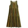 DIMANAF Plus Size Dress Summer Women Vintage Linen Elegant Style Sleeveless Floral Loose New Long Dress 8029