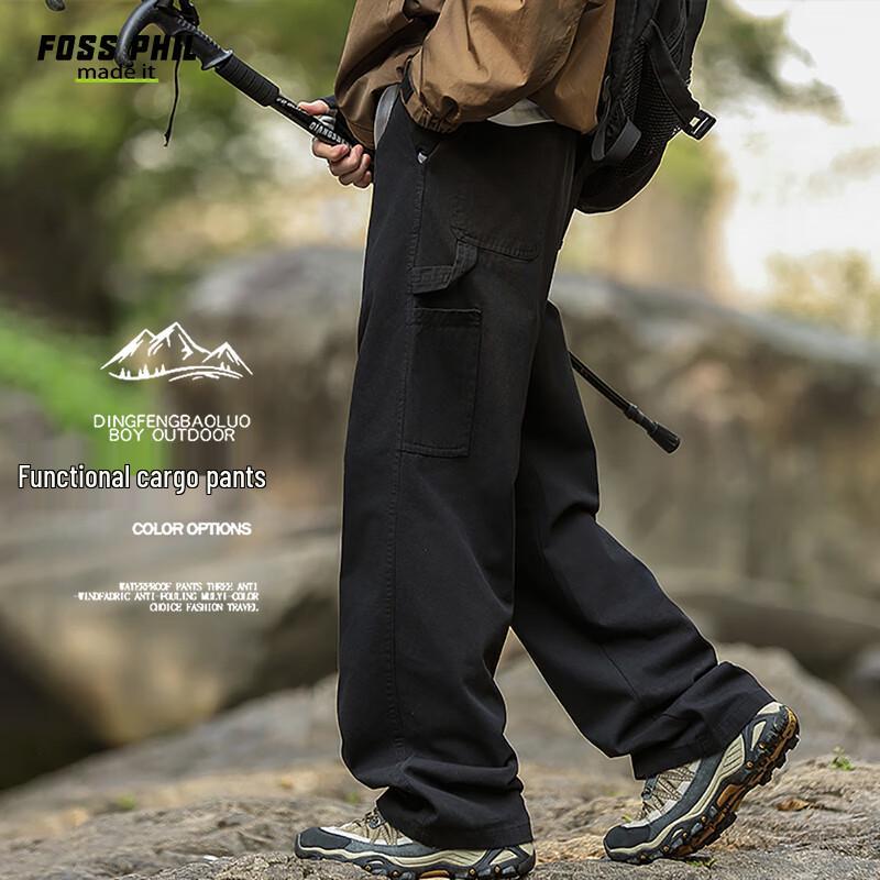 

Foss Phil Men s Loose Fit Cotton Cargo Pants FPK48 L
