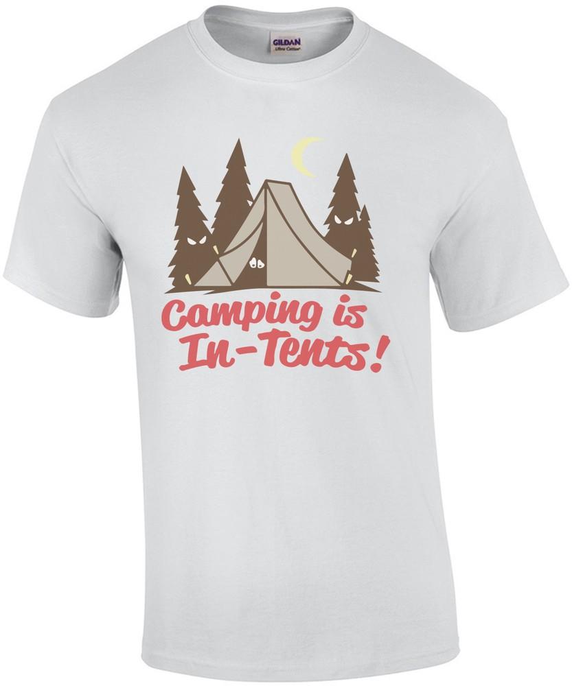Camping is In-Tents. Funny Pun T-Shirt Unisex T-Shirt XXL