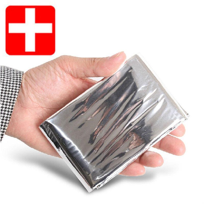 2PCS Emergency Thermal Blanket Outdoor Waterproof Survival Blanket Aluminum Foil Hot Space Emergency Rescue Curtain Military Blanket