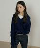 Lingseoul Merino Wool V-Neck Knit Top-Navy