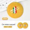 2pcs Suede Car Coaster Water Cup Drink Holder Anti-Slip Pad For Fiat For 500 595 500 695 500C 5CC 695C