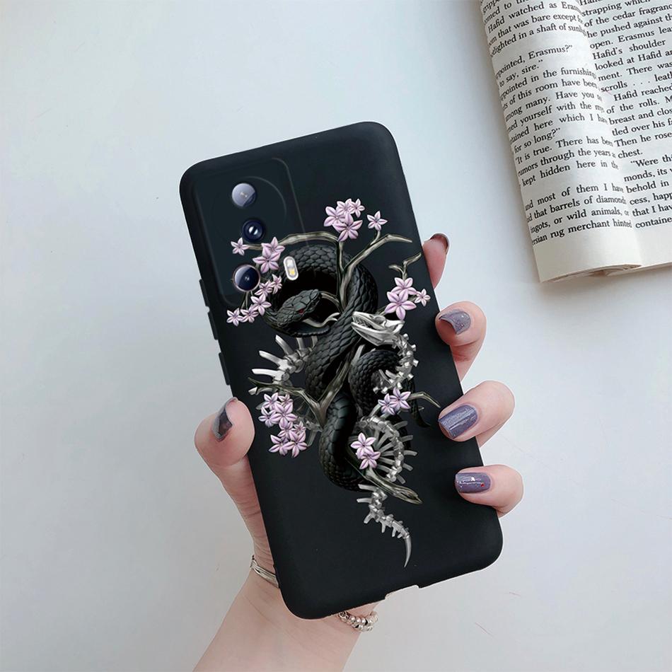 For Xiaomi 13 Lite 5G Case 2023 Luxury Black Dragon Painted Silicone Phone Cover for Xiaomi Mi 13 Lite 6.55'' Coque Capas 13Lite