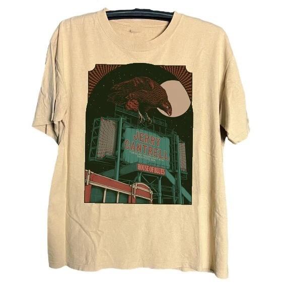 

Jerry Cantrell Live In House Of Blues 2025 T Shirt Full Size S5XL Beige FN1099 Unisex T-Shirt XL