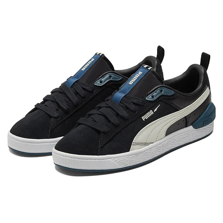 PUMA Unisex Suede Bloc Sneakers Black (Unisex) Skate Shoes 384187 01