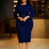 Women's clothing winter new fashion temperament elegant hip-wrapped Tongle solid color long-sleeved dress