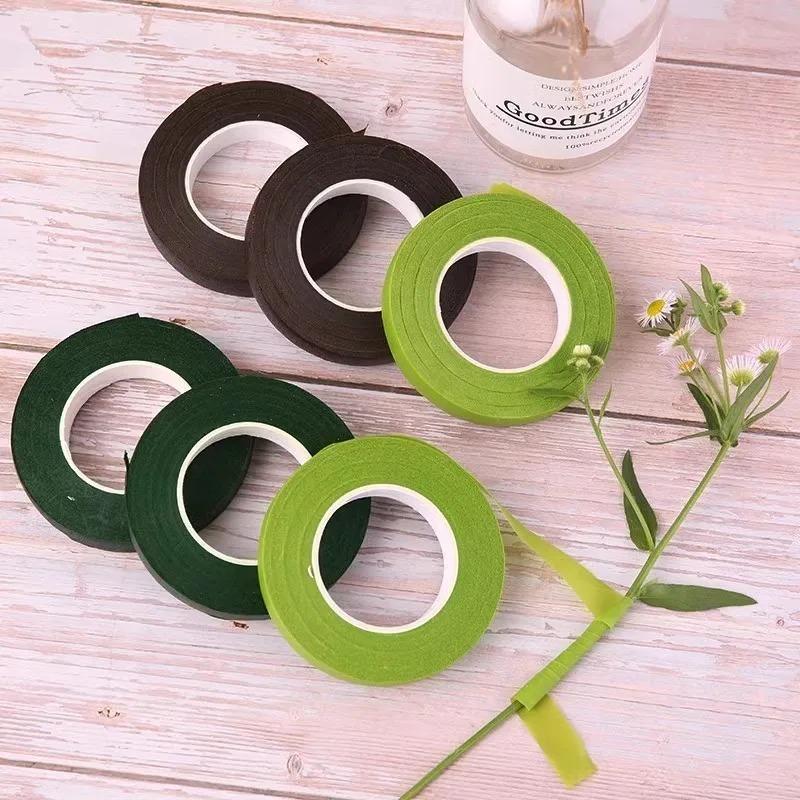 1/5/10Rolls Green Floral Tape Self Adhesive, Flower Wrapping Tape for Bouquet Stamen DIY, Florist Wedding Party Decoration Supplies