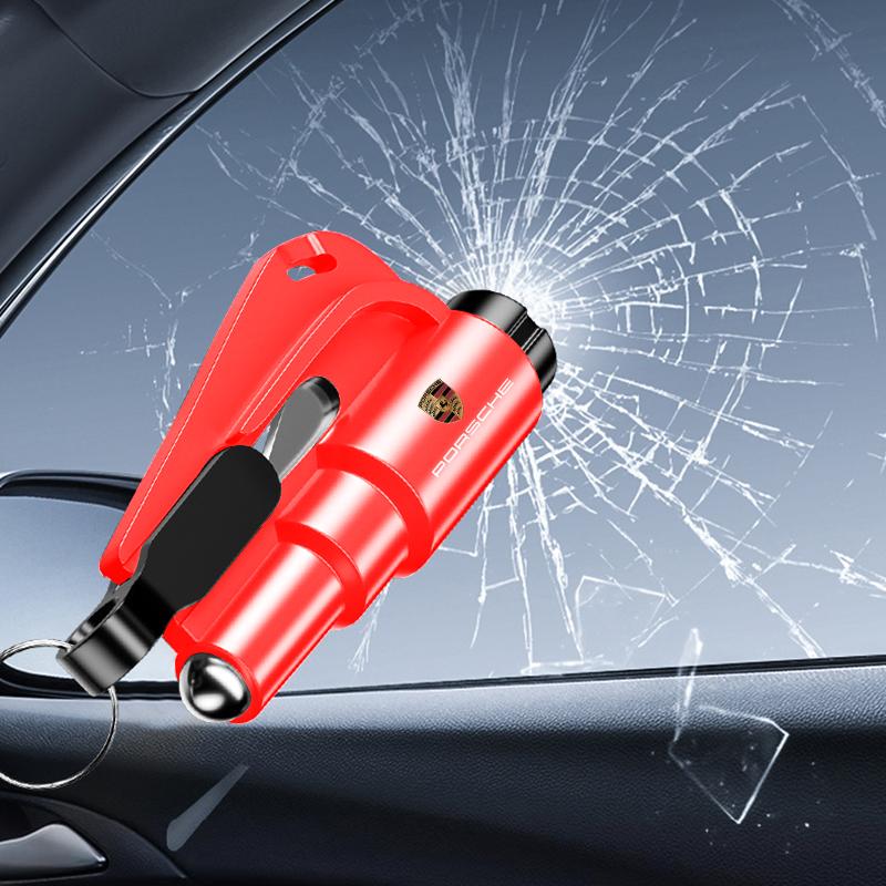 3-in-1 Car Safety Hammer Auto Emergency Glass Window Breaker Car Goods For Porsche Cayenne Panamera Macan Boxster 911 928 944 918 917