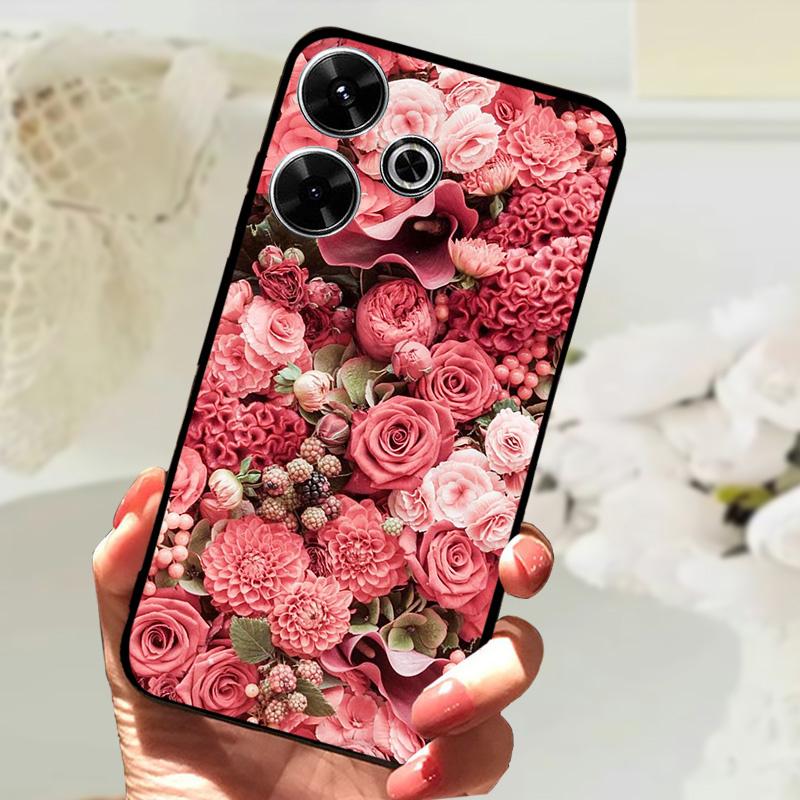 For Xiaomi Redmi 13 Case Fashion Painting Matte Cover Soft Silicone TPU Phone Case For Xiaomi Poco M6 4G Shockproof Shell Fundas