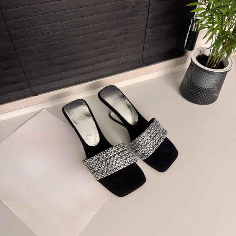 Kristallabsatz Pantoffeln Damen Elegante Absatzschuhe Frau Sandalen Sommer 2026 Party Luxus Slides Neuer Trend Elegant Mujer Zapatos