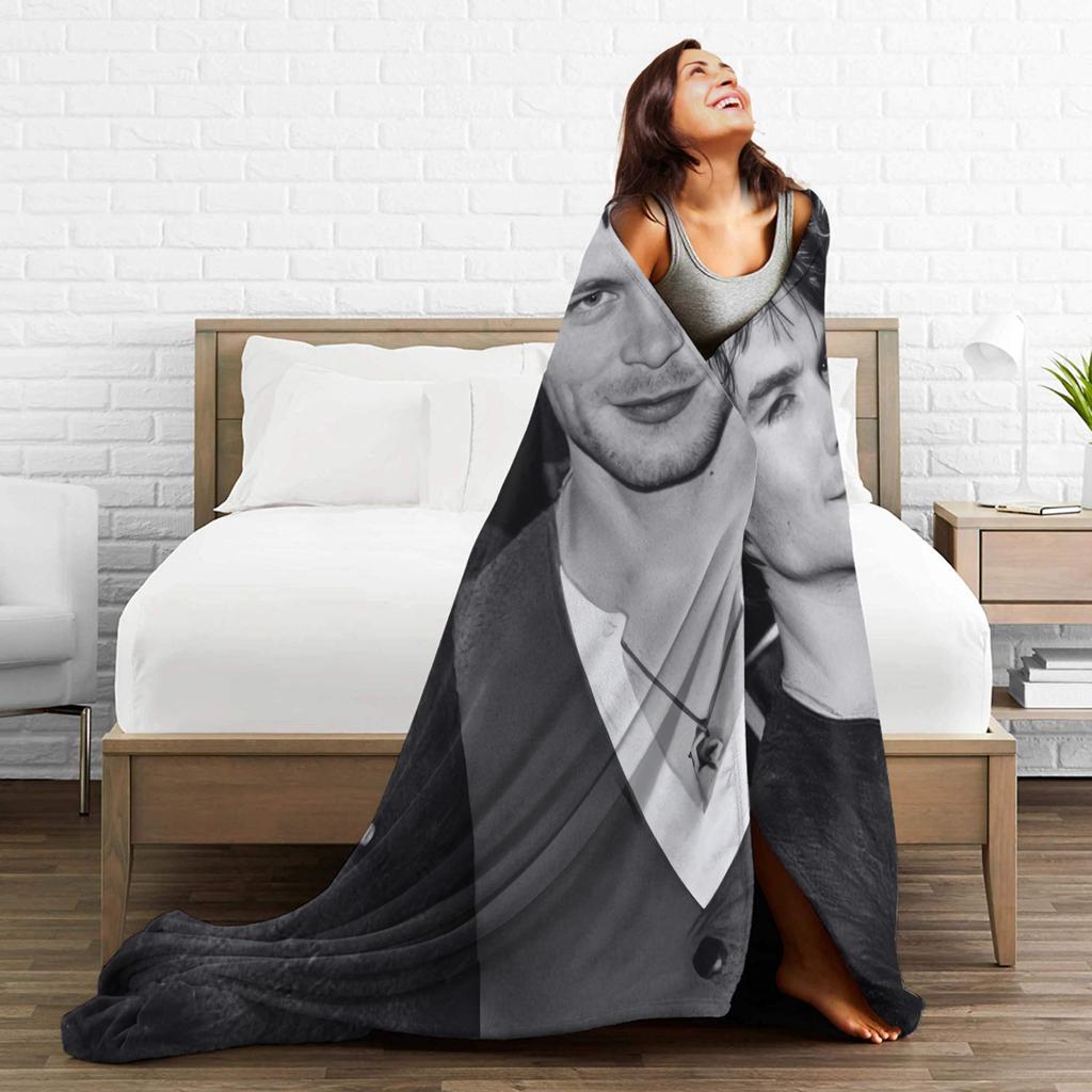 The Vampire Diaries Damon Salvatore TV Series Warm Soft Blankets Plush Throw Blanket Bedroom Flannel Bedspread Sofa Bed Cover
