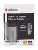 Verbatim 49146 USB-C to Gigabit Ethernet Adapter, USB 3.1 GEN 1, Gigabit Ethernet, Grey/Black