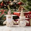 Santa Claus Tabletop Decor Christmas LED Plush Doll Ornaments, Light Up Elk Snowman Fireplace Decoration, Cute Stuffed Toy for Table Holiday