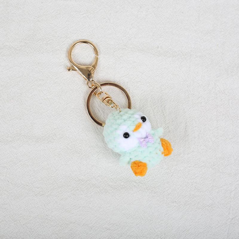Cartoon Penguin Doll Crochet Keychain Handmake Knitted Mini Penguin Keychain For Car Keys Pendant Cute Animal Doll Keyring Gifts