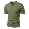 Men's Quick-dry Henley Collar Eyelet Fabric Short Sleeve T-shirt