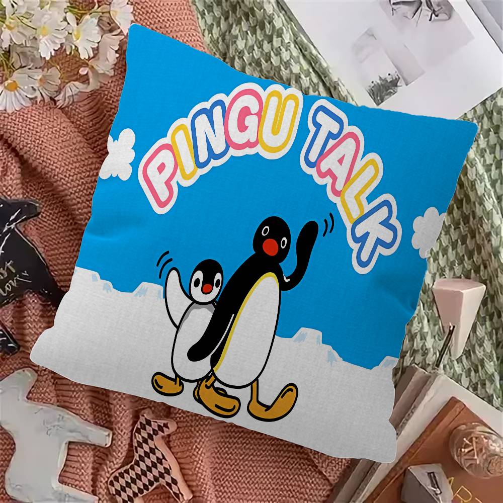 Pingu Pinga Penguin Cushion Cover Pillow Cover Decor Pillowcase Printed Cushion Case for Couch