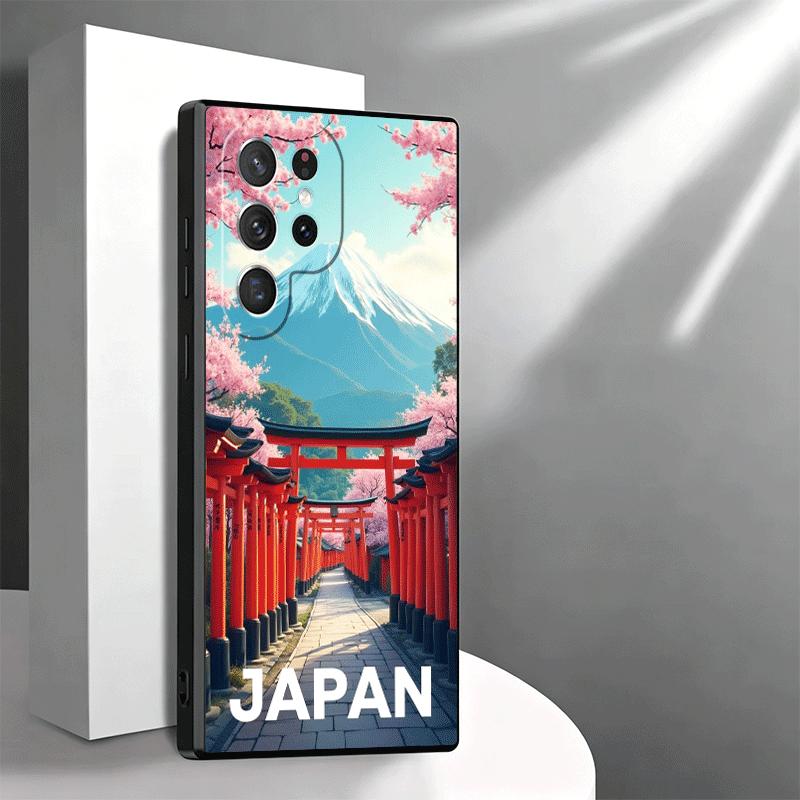 Osaka Tokio Japan Landschaft Weiche Handyhülle für Samsung Galaxy S26 S25 Edge S24 Ultra S23 Plus S22 S21 FE S20 Schwarze Rückseite Sie