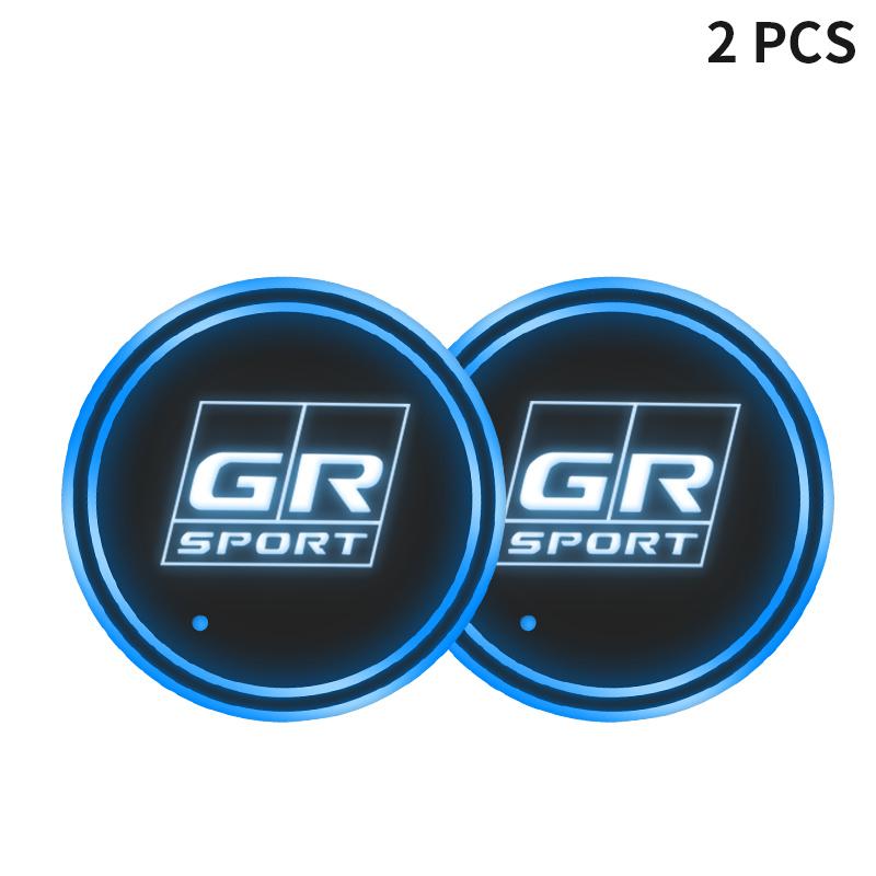 

2Pcs Led Luminous Car Coasters with 7 Colors Changing Light for Toyota GR GAZOO RACING Rav4 Yaris Hilux Corolla Prius Auris