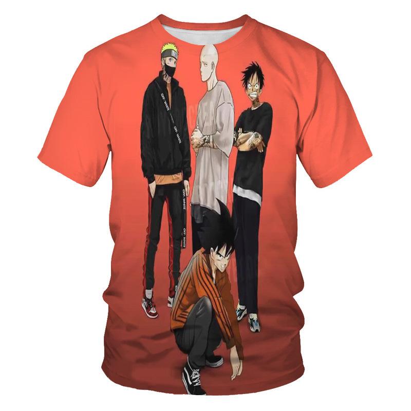 Anime Dragon Ball Goku Print T Shirts Cartoon Shirt Summer Breathable T-shirt And Comfortable T-shirts Mens Clothes Tops
