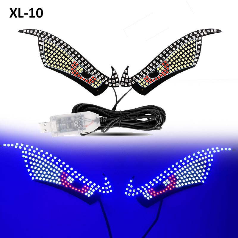 

USB Dynamic Devil Eyes Light Big Eye Warning Lamp Signs with 11 Modes Demon Sign for SUVs Pickups Trucks RVs Accessories