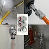 2Sets Garden Hose Aluminum Connector 1/2" Water Connector +1/2" To 3/4" Silvery Pacifier Connector Double-Mouth Internal Thread