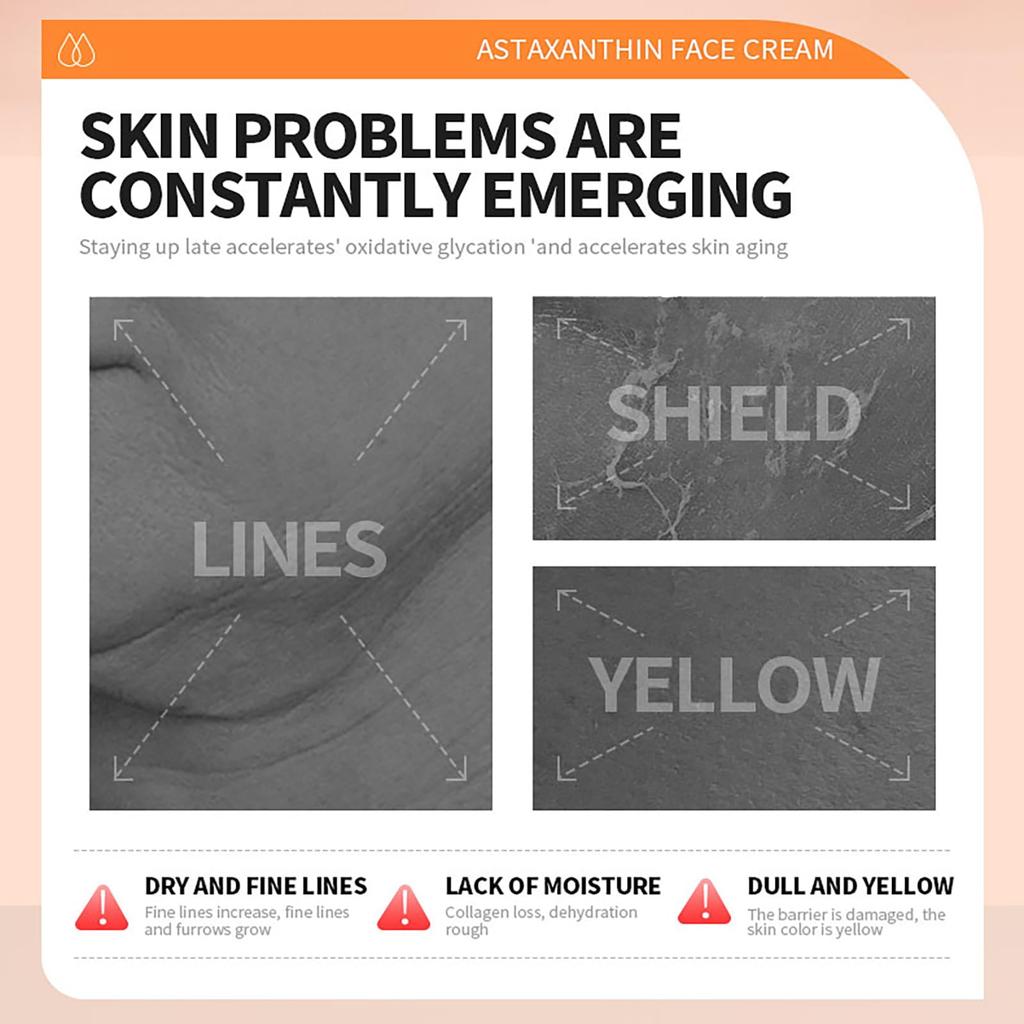 SkinDilys Australia Astaxanthin Face Cream 30g Formulated with Pro-Xilane. Enhances skin elasticity, deeply moisturizes and smooths skin, evens out