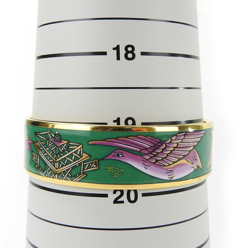 Used HERMES bracelet Emilel GM metal/enamel 35g green Purple Accessories