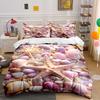 Starfish and Seashells Design Bedding Duvet Cover Set  (1*Duvet Cover 2*Pillowcases, Without Duvet Insert)