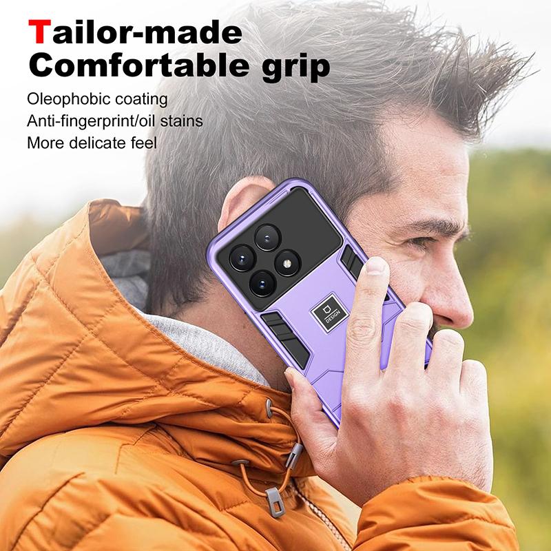 For POCO X6 Pro Armor Shockproof Magnetic Phone Case For Xiaomi POCO X4 Pro Poco X5 Pro Solid Color Hard PC+TPU Back Cover