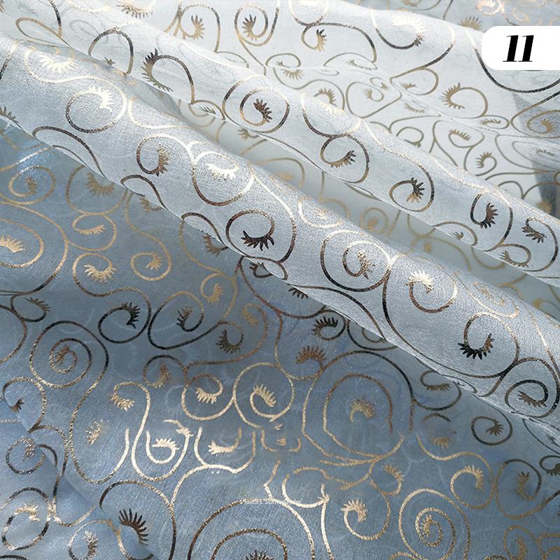 1M Hot Stamping Silver Creative Meteor Pattern Organza Designer Fabric Gauze Tulle Fabric Diy Dress Stage Clothing Decor