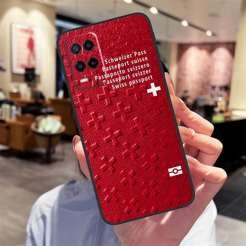 Schweiz Schweizer Flagge Hülle Für Oppo A94 A74 A54 A18 A38 A58 A78 A98 A40 A60 A80 A16 A76 A96 A15 A17 A77 A57S Abdeckung