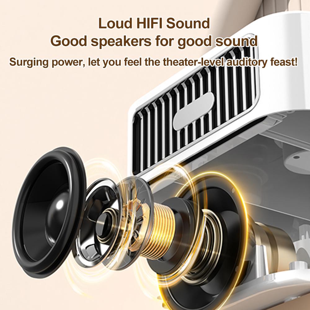 Portable Wireless Speaker Vintage CD Record Style BT5.3 Technology Speakers with Two Microphones Stereo Scene HiFi