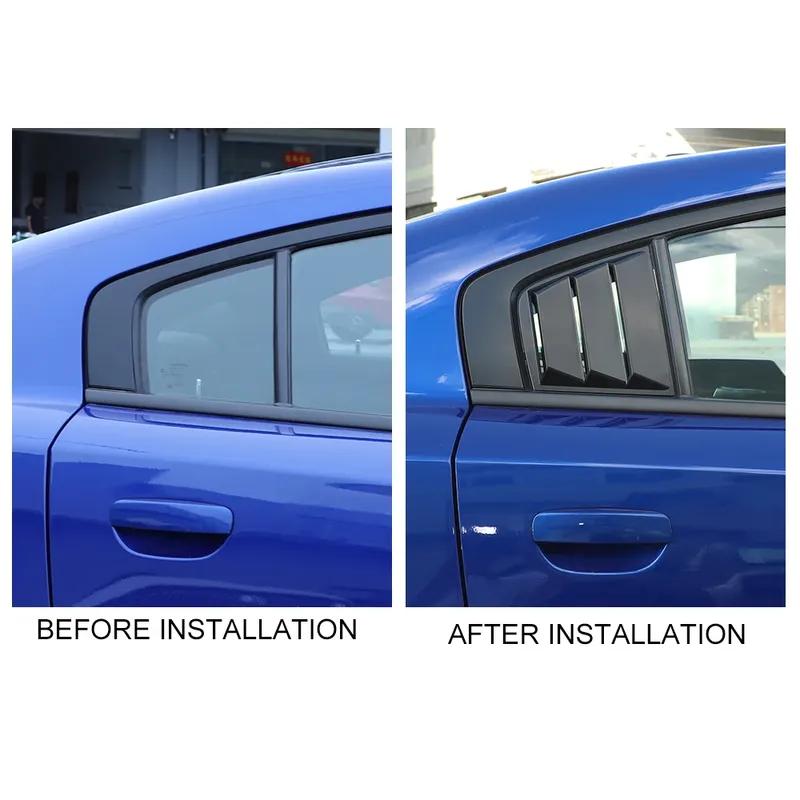 For Dodge Charger 2011 2012 -  Rear Window Louver Shutter Cover Side Vent Trim Windshield Decoration Cover Car Accessories