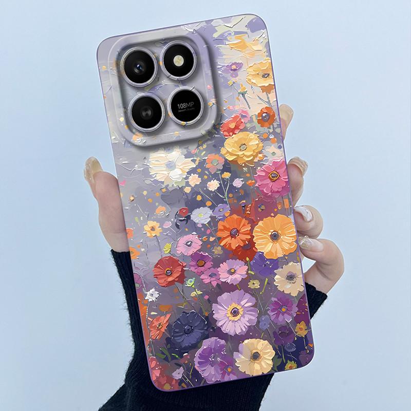 Case For Honor X7d Cute Panda Sweet Girls Cats Liquid Silicone Soft Back Cover For Honor 400 Smart 5G Bumper Protective Casing