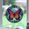 Retro Colorful Hummingbird Iris Window Glass Electrostatic Sticker Detachable Decorative Film Home Decoration